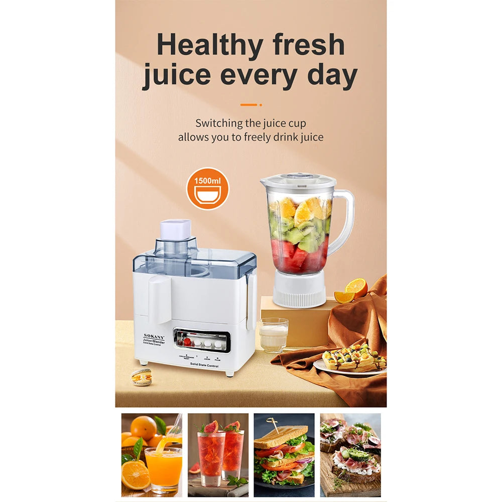 4-in-1 Multi-Purpose Electric Juicer Soybean Grinder Portable with High Juice Yield and Easy To Clean