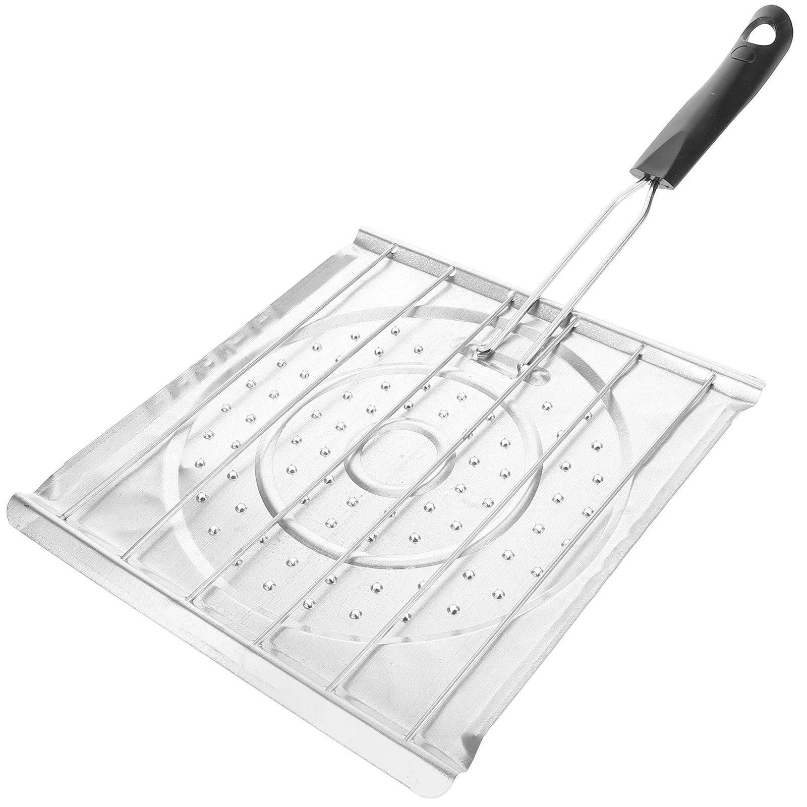 Grilling Table Tortilla Corn Toast Rack Fish Plastic Handle Camping Stove Toaster Silver Vegetables Arepa Toster