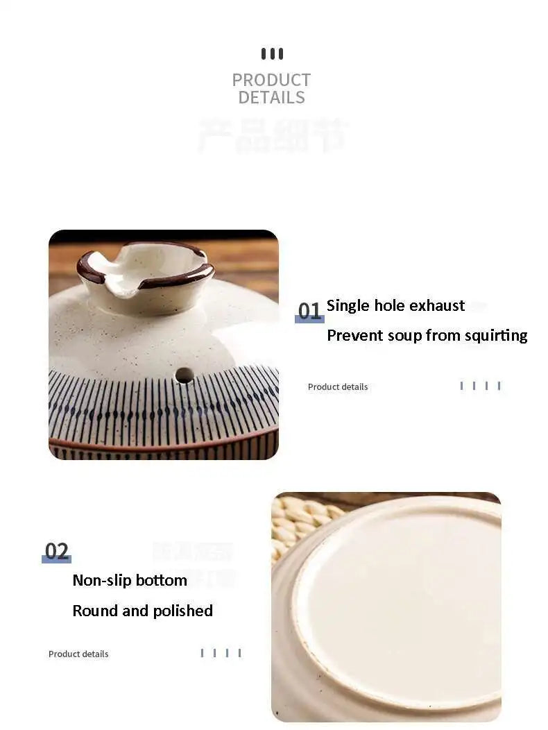 Japanese Retro Cookware Casserole Stew Pan With Cover Ceramic Soup Cooking Boiler Thick Bottom Pots