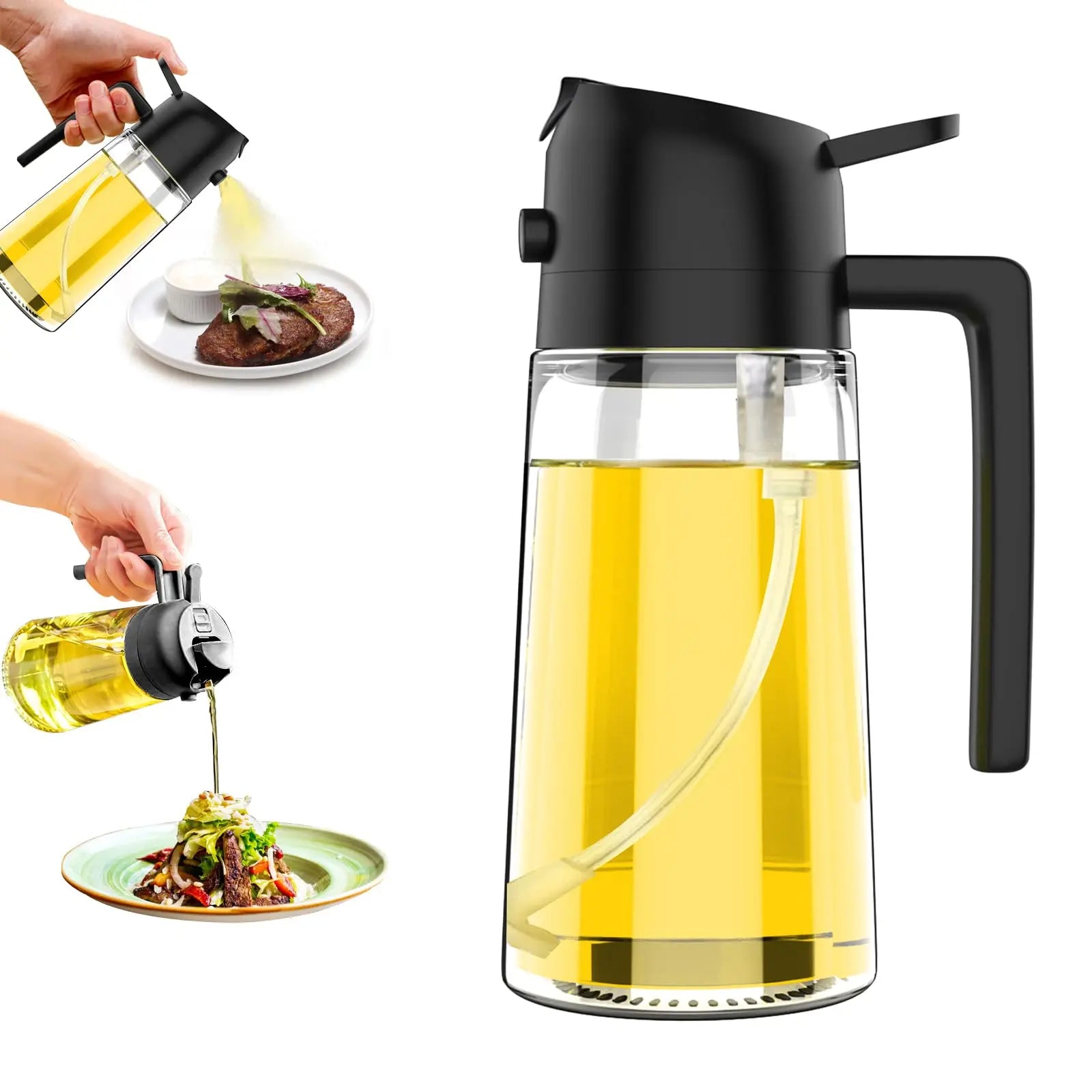 Kitchen Oil Spray Bottle Cooking Olive Oil Sprayer 200/300/500ML Pneumatic Spray Bottle Fitness Barbecue Spray Oil Dispenser