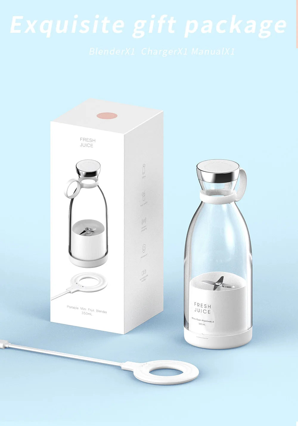 New Mini Portable Blender Electric Juicer Fruit Mixers Fruit Home Smoothies Mixer Multifunctional Juice Maker Machine Blender