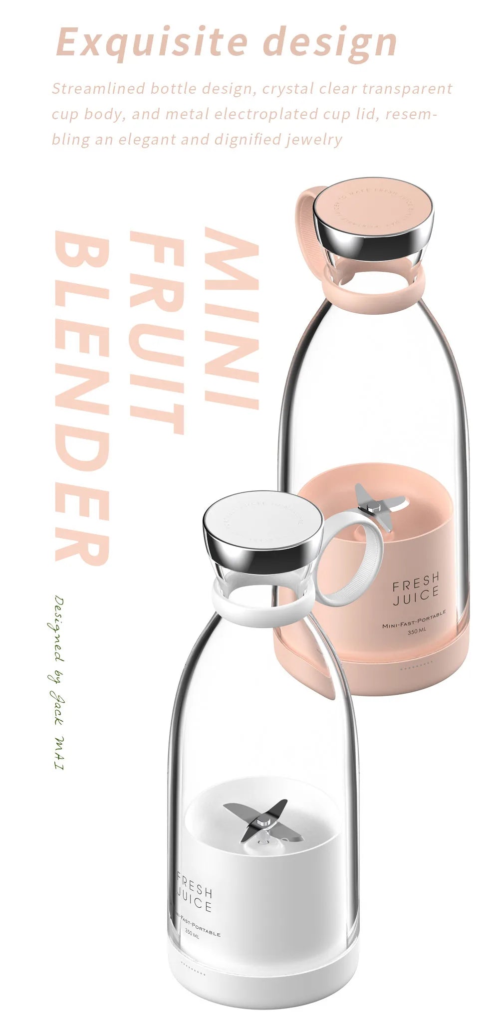 New Mini Portable Blender Electric Juicer Fruit Mixers Fruit Home Smoothies Mixer Multifunctional Juice Maker Machine Blender