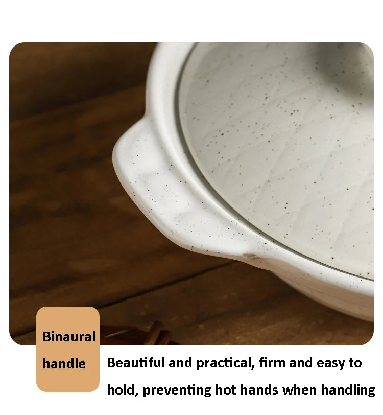 Ceramic Casserole Stew Pot Cooking Gas Earthenware Soup Pots Ceramic Rice Noodle Saucepan Resistant Bibimbap Pot Household