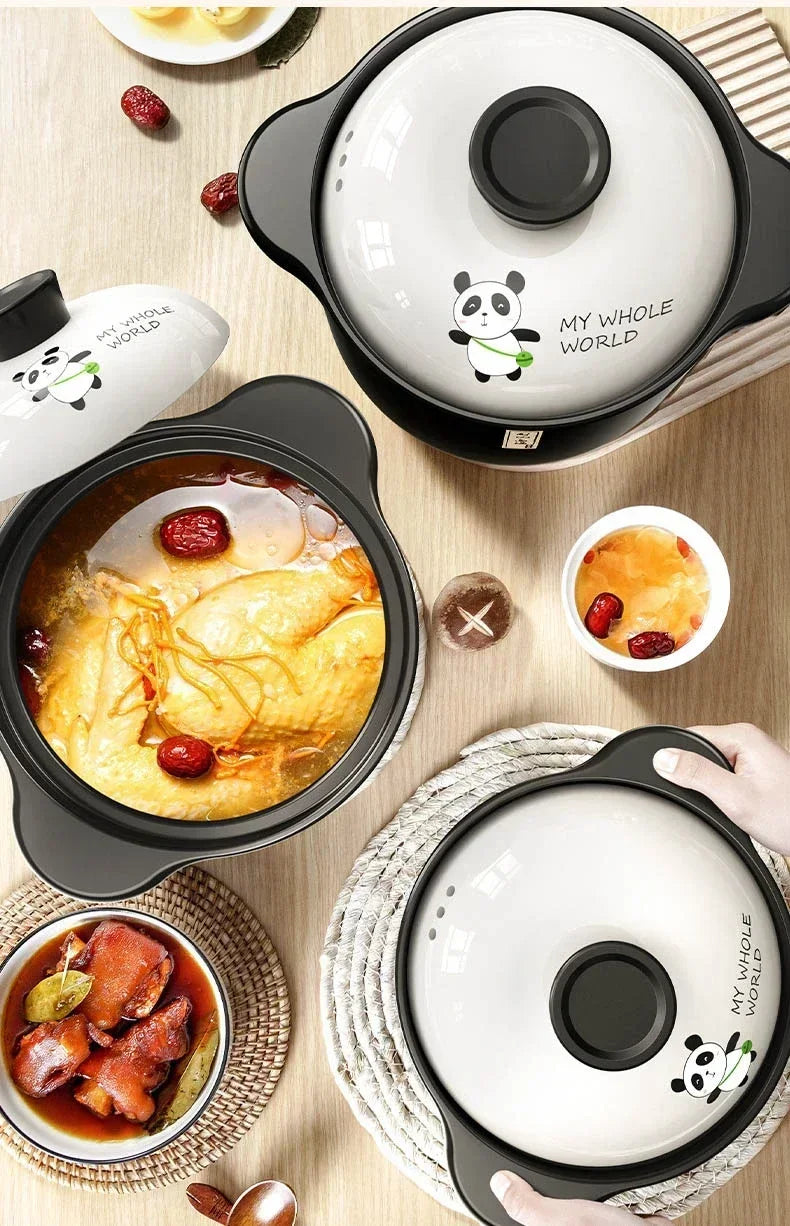 3.3L Stew Pot Casserole Ceramic Saucepan High Temperature Resistant Cooking Pan Gas Electric Stove Cooker for Kitchen Crock Pots