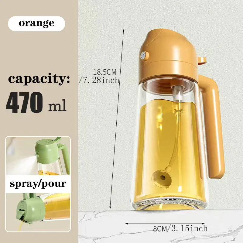 Dual purpose kitchen oil spray can leakproof oil can glass spray bottle kitchen household Plastic or glass bottle body