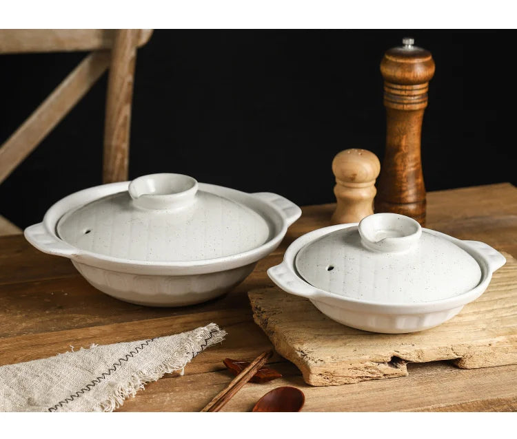 Ceramic Casserole Stew Pot Cooking Gas Earthenware Soup Pots Ceramic Rice Noodle Saucepan Resistant Bibimbap Pot Household