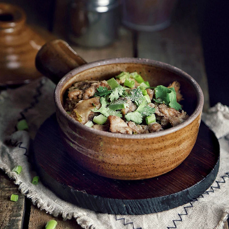 Casserole Hand Stew Bowl With Cover Coarse Pottery Soup Rice Porridge Clay Bowl