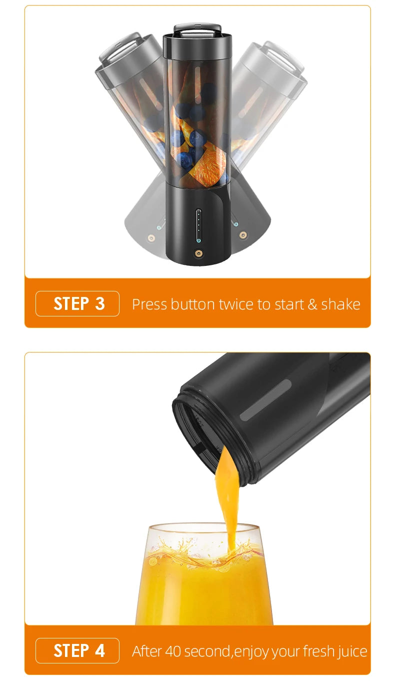 Portable Mixer Fresh Juicer Electric Mini Portable Blender For Smoothie and Shakes Multifunction Juice Maker Machine For Kitchen