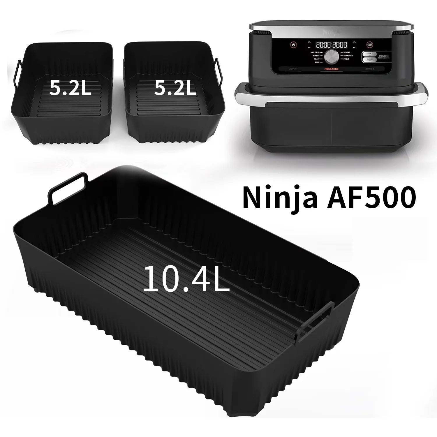 Silicone Air Fryer Tray Silicone Mold For Ninja DZ071/AF500UK Air Fryer Basket Replacement Dishwasher Safe Air Fryer Liners