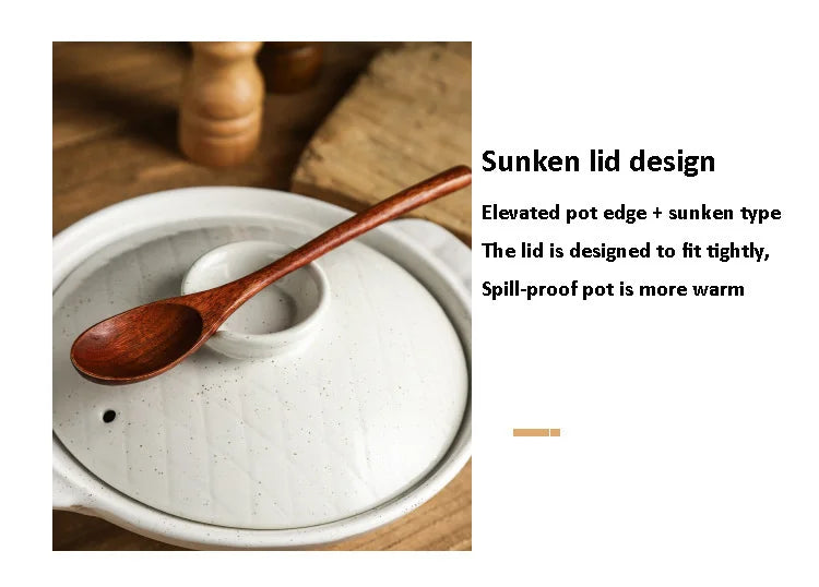 Ceramic Casserole Stew Pot Cooking Gas Earthenware Soup Pots Ceramic Rice Noodle Saucepan Resistant Bibimbap Pot Household