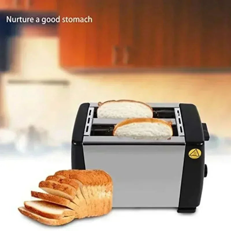 Home toaster 2 stainless steel buns with wider slots toaster, electric toaster for waffles