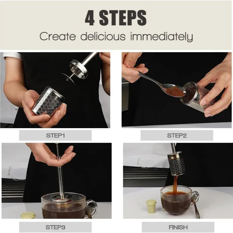 Coffee Latte Tea Portable Pressing Release Mixer Tools Reusable Travel Coffee Release Device for Kitchens Restaurants Bars