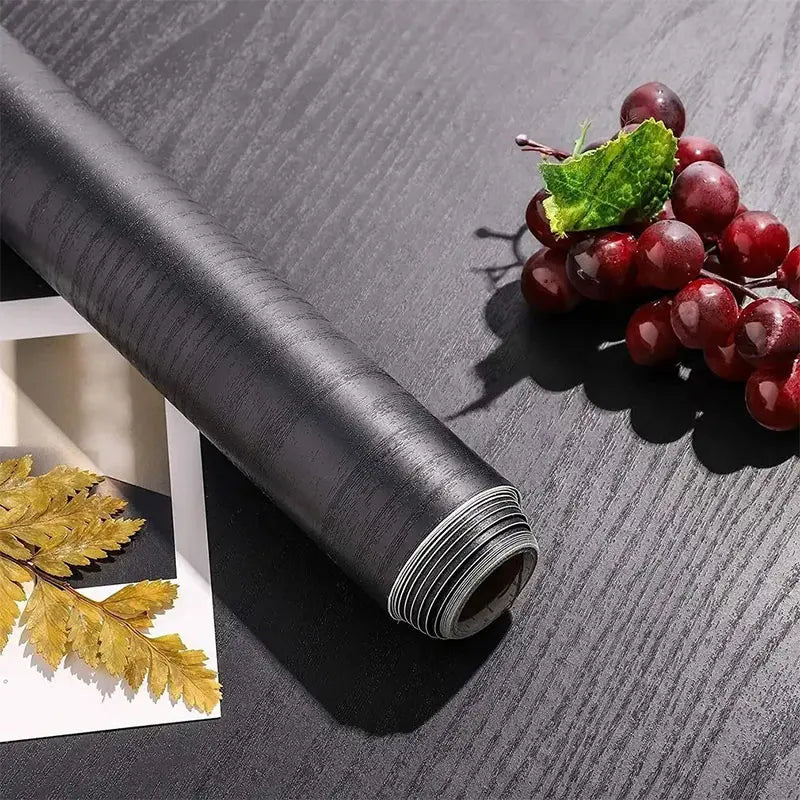 Kitchen Home 40cm Decoration Black and White Wood Grain Self-adhesive Wallpaper Sticker Dining Table PVC Waterproof Wall Sticker