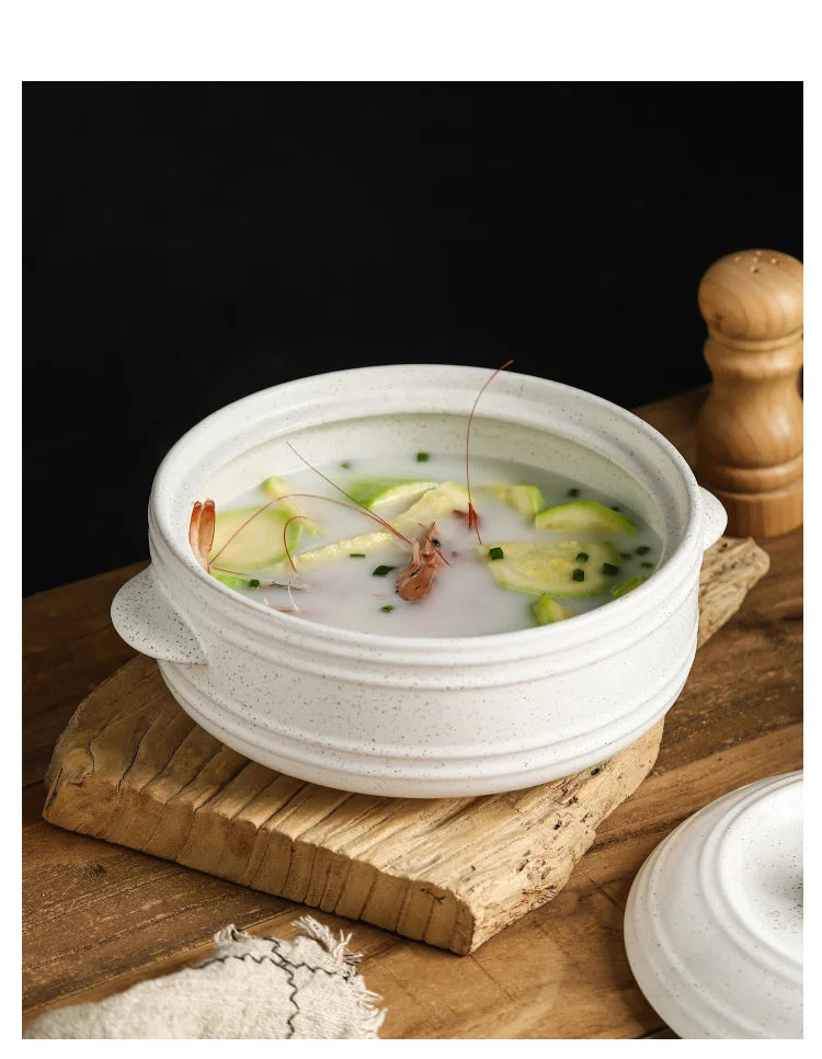 Ceramic Casserole Stew Pot Cooking Gas Earthenware Soup Pots Ceramic Rice Noodle Saucepan Resistant Bibimbap Pot Household