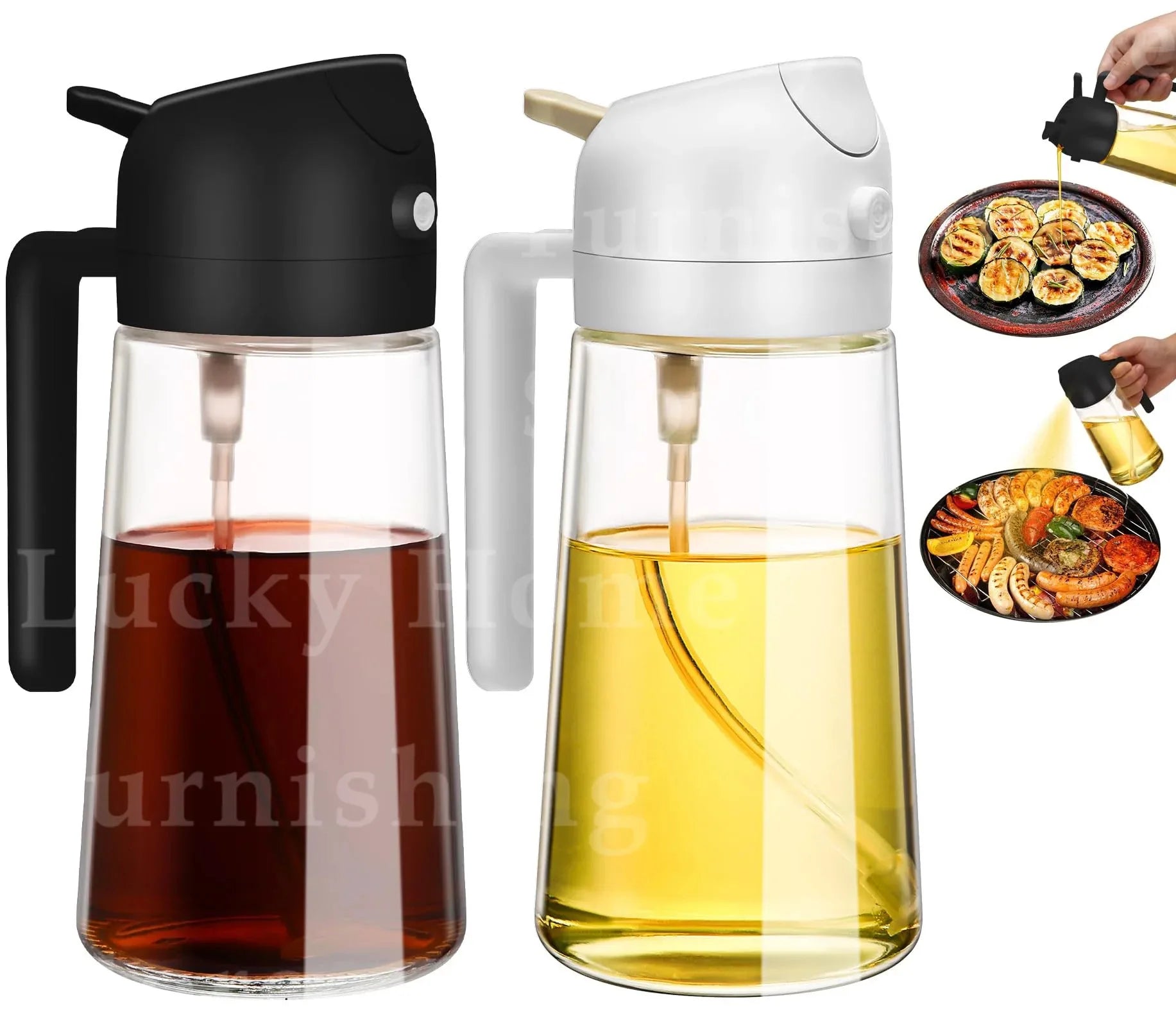 Kitchen Oil Spray Bottle Cooking Olive Oil Sprayer 200/300/500ML Pneumatic Spray Bottle Fitness Barbecue Spray Oil Dispenser