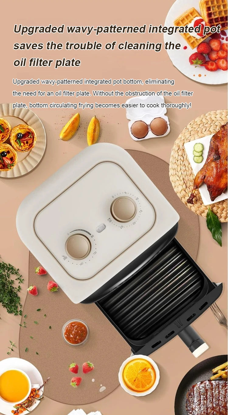 2025 6L air fryer large capacity multifunctional air fryer fully automatic all-in-one machine square oil-free Quick Bake Fryer