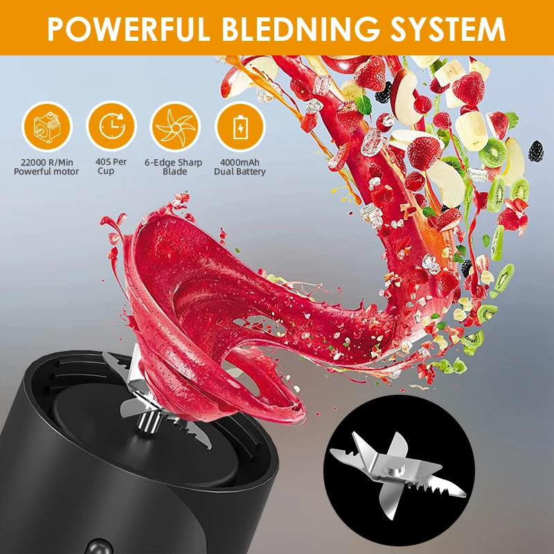 Portable Mixer Fresh Juicer Electric Mini Portable Blender For Smoothie and Shakes Multifunction Juice Maker Machine For Kitchen