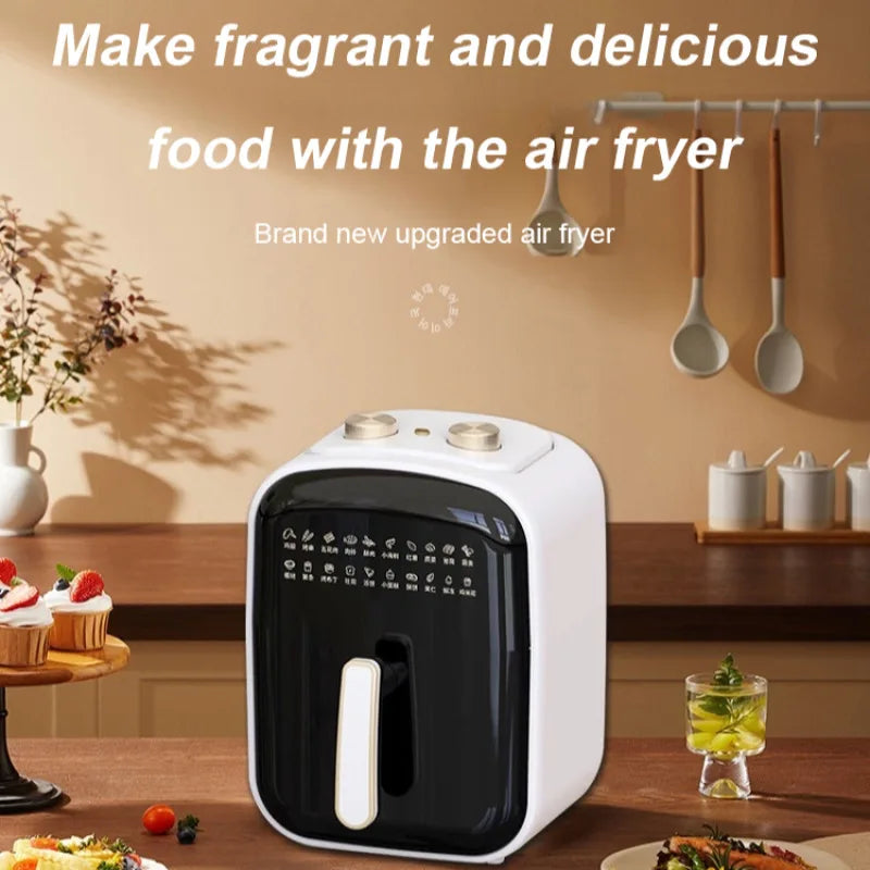 2025 6L air fryer large capacity multifunctional air fryer fully automatic all-in-one machine square oil-free Quick Bake Fryer