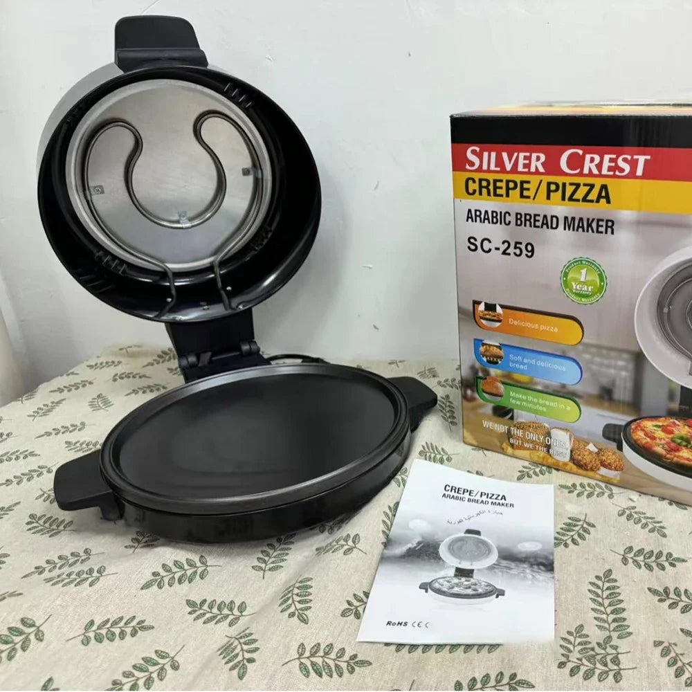 Electric Pizza Maker, Portable Electric Toaster, Stainless Steel Oven, Non-Stick Handle Cold Touch Handle, Toast Steak Bread