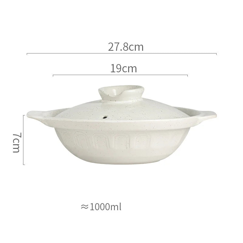 Ceramic Casserole Stew Pot Cooking Gas Earthenware Soup Pots Ceramic Rice Noodle Saucepan Resistant Bibimbap Pot Household