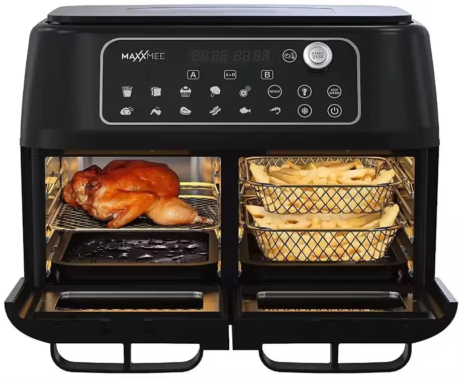 Intelligent Digital Control Air Fryer Oven Large Capacity Oil Free 9L Double Basket Multifunctional Electric Air Fryer