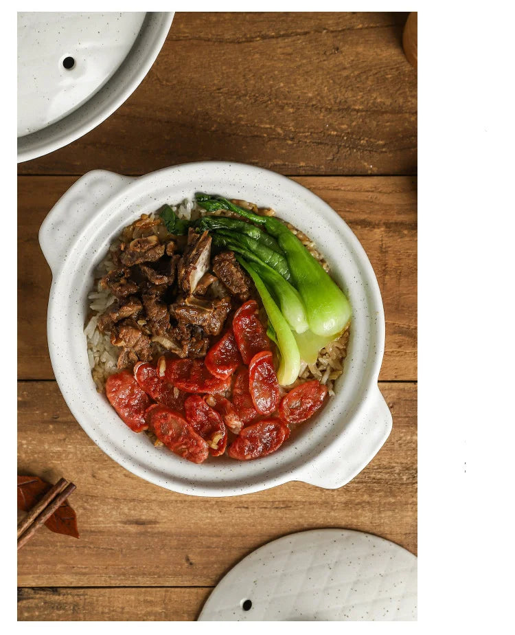 Ceramic Casserole Stew Pot Cooking Gas Earthenware Soup Pots Ceramic Rice Noodle Saucepan Resistant Bibimbap Pot Household