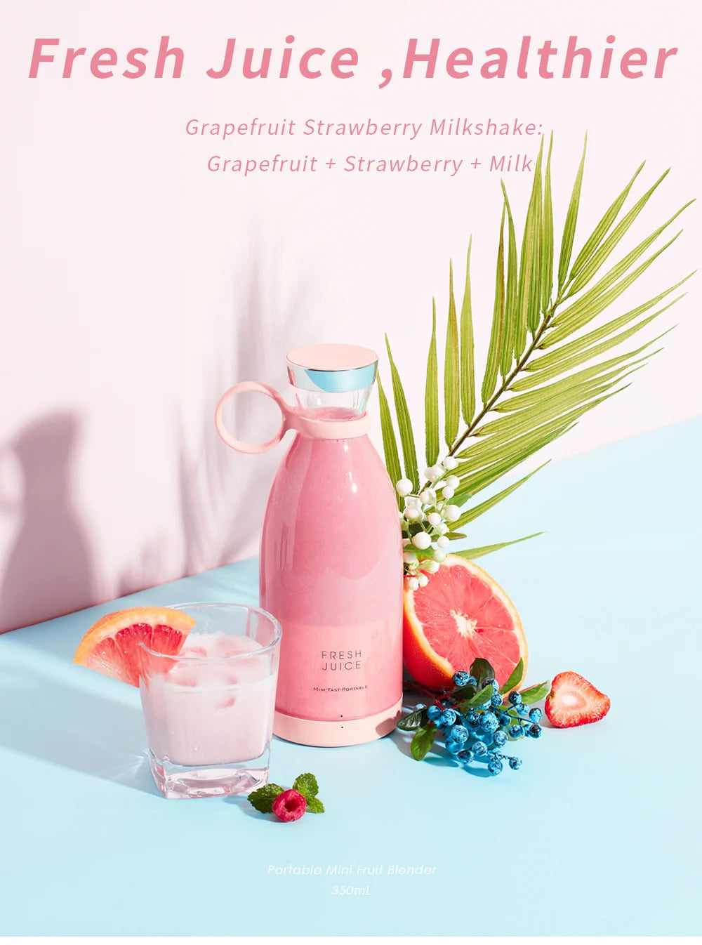 New Mini Portable Blender Electric Juicer Fruit Mixers Fruit Home Smoothies Mixer Multifunctional Juice Maker Machine Blender