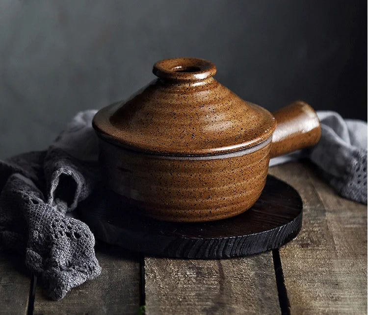 Casserole Hand Stew Bowl With Cover Coarse Pottery Soup Rice Porridge Clay Bowl