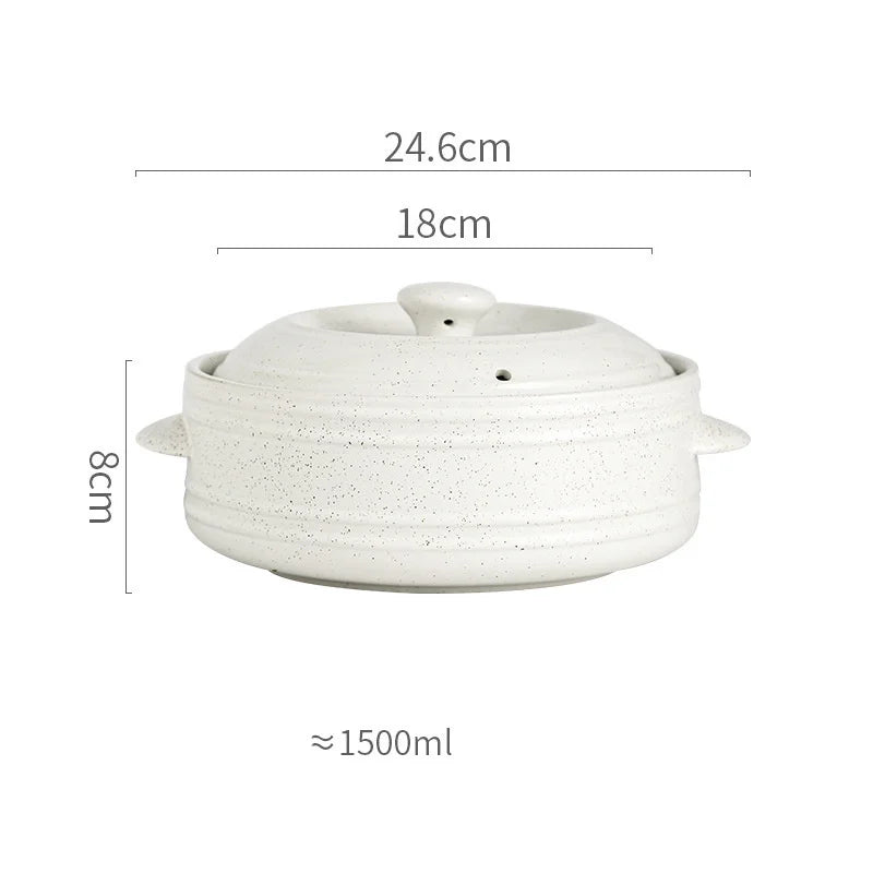 Ceramic Casserole Stew Pot Cooking Gas Earthenware Soup Pots Ceramic Rice Noodle Saucepan Resistant Bibimbap Pot Household