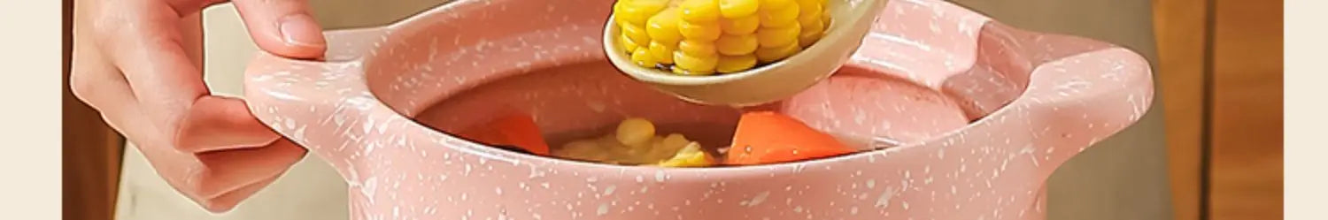 Ceramic Casserole Korean Cartoon Ceramics Soup Pot Cute Pink Saucepan Cookware Utensils Clay Pan Home Kitchen Cooking Supplies