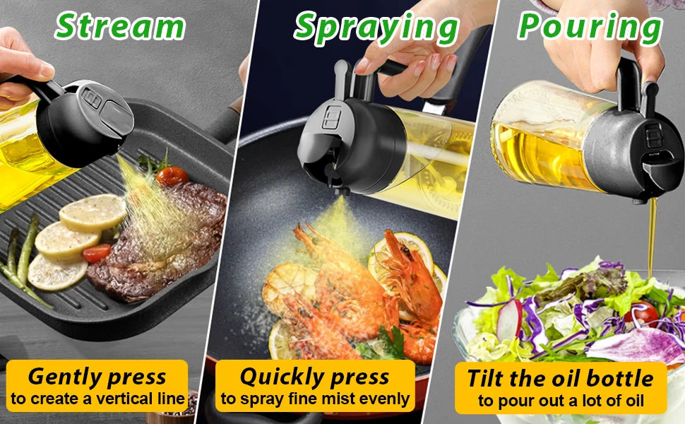 Kitchen Oil Spray Bottle Cooking Olive Oil Sprayer 200/300/500ML Pneumatic Spray Bottle Fitness Barbecue Spray Oil Dispenser