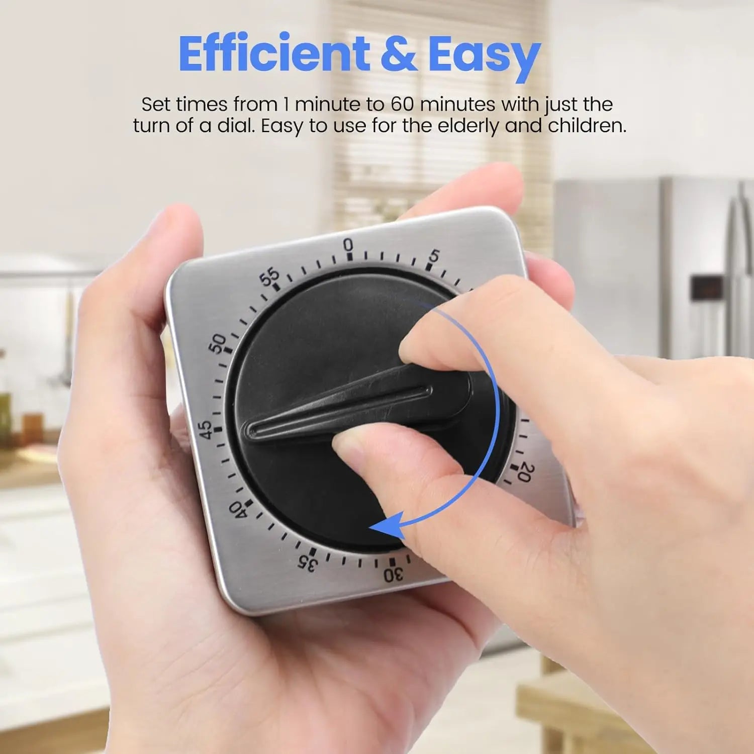 Kitchen Timers for Cooking, Chef Cooking Timer Clock Desk Timer  - Magnetic Backing Stainless Steel Body - Countdown Reminder