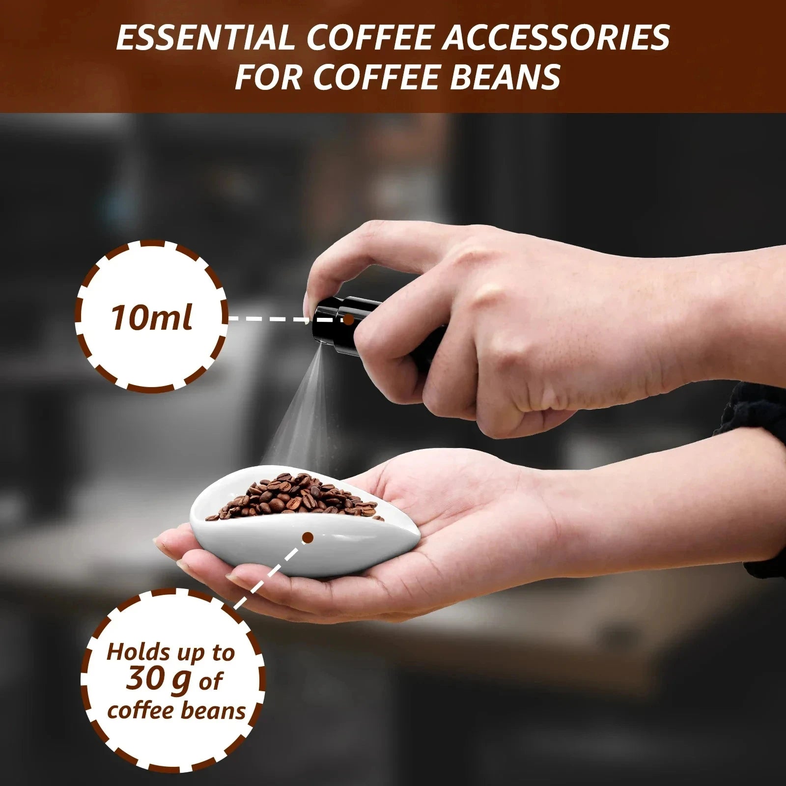 Coffee Beans Dose Trays White Pottery Teaspoon Ceramic Tea Separator Vessel Set Tools Tea Spoon Trays Manual Grinder Accessories