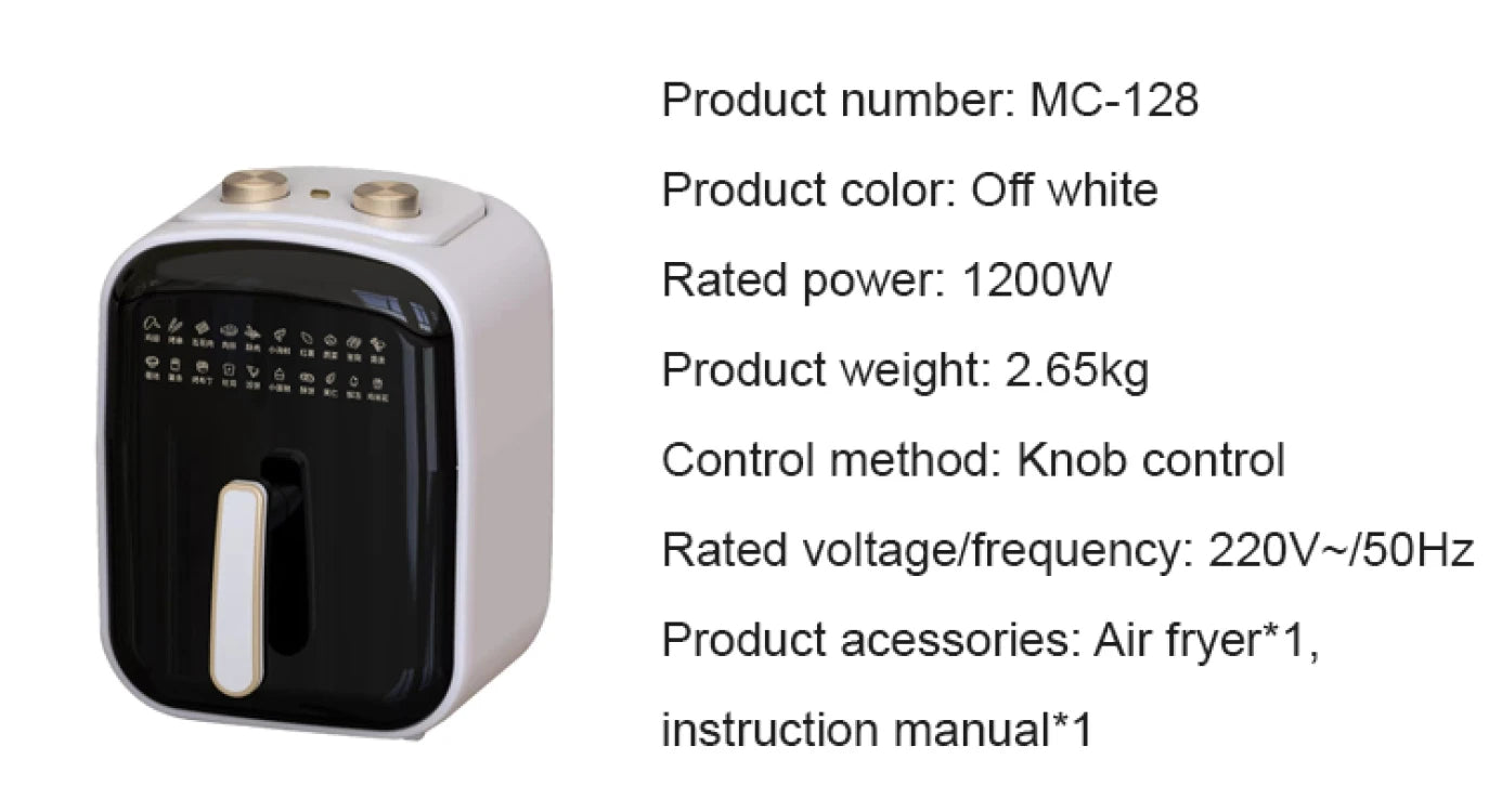 2025 6L air fryer large capacity multifunctional air fryer fully automatic all-in-one machine square oil-free Quick Bake Fryer