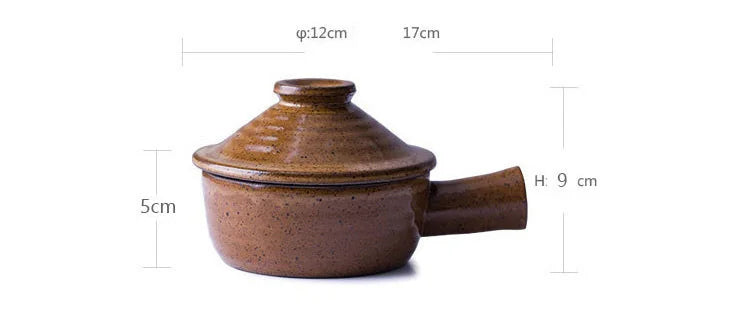 Casserole Hand Stew Bowl With Cover Coarse Pottery Soup Rice Porridge Clay Bowl