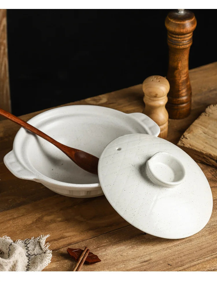 Ceramic Casserole Stew Pot Cooking Gas Earthenware Soup Pots Ceramic Rice Noodle Saucepan Resistant Bibimbap Pot Household