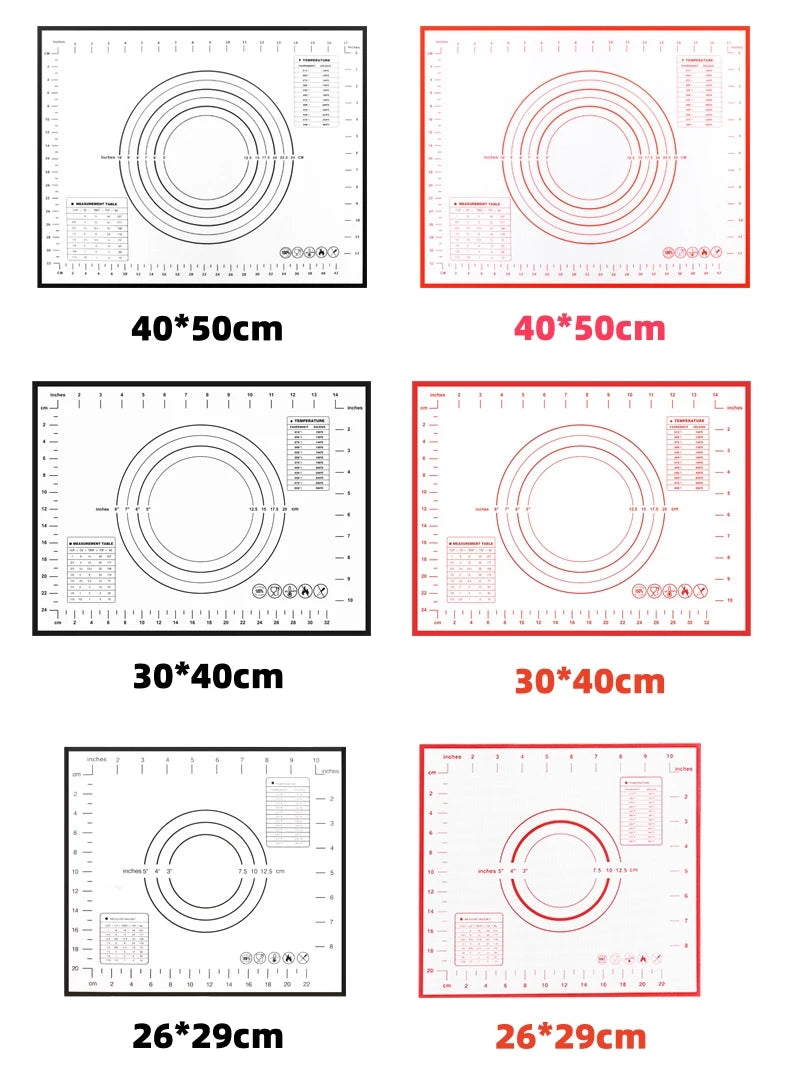 Silicone Baking Mat Kneading Pad Dough Mat Pizza Cake Dough Maker Kitchen Cooking Grill Non-Stick Gadgets Bakeware Pastry Mat