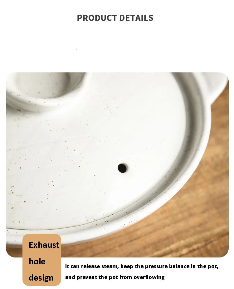 Ceramic Casserole Stew Pot Cooking Gas Earthenware Soup Pots Ceramic Rice Noodle Saucepan Resistant Bibimbap Pot Household