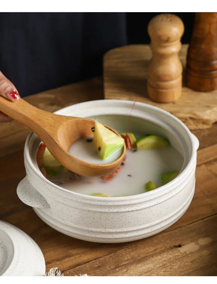 Ceramic Casserole Stew Pot Cooking Gas Earthenware Soup Pots Ceramic Rice Noodle Saucepan Resistant Bibimbap Pot Household