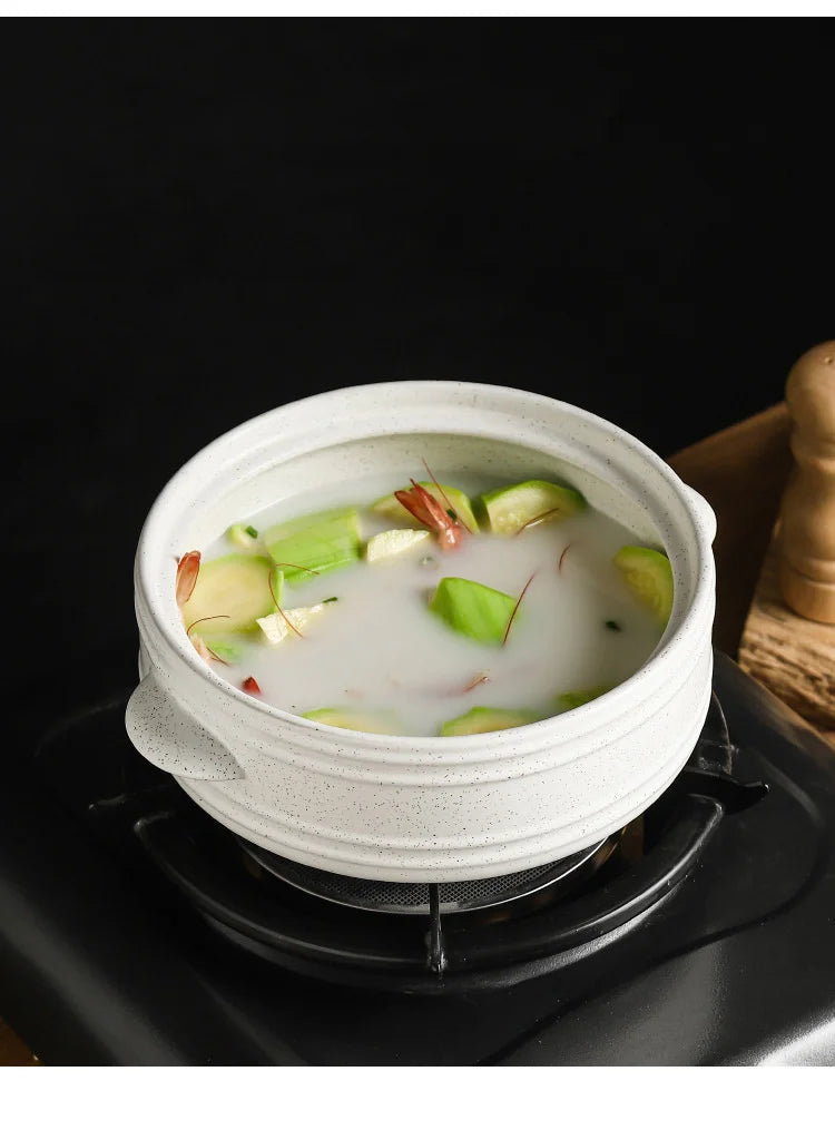 Ceramic Casserole Stew Pot Cooking Gas Earthenware Soup Pots Ceramic Rice Noodle Saucepan Resistant Bibimbap Pot Household