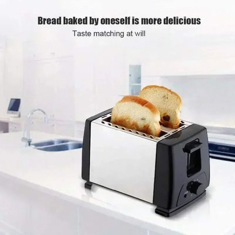 Home toaster 2 stainless steel buns with wider slots toaster, electric toaster for waffles