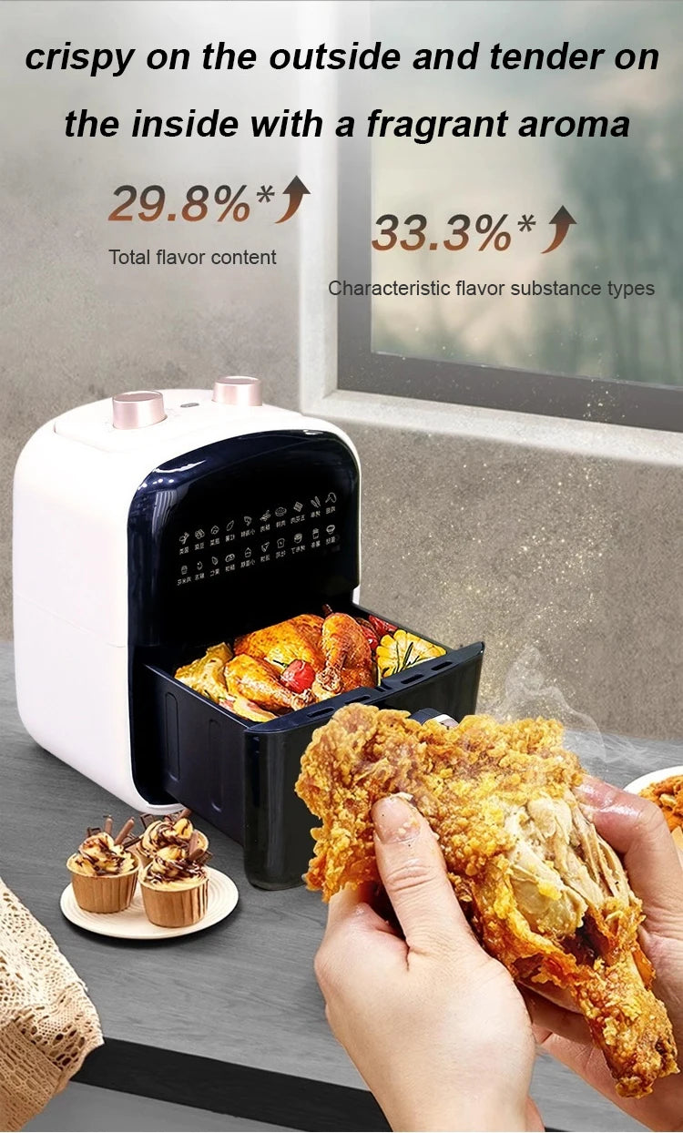 2025 6L air fryer large capacity multifunctional air fryer fully automatic all-in-one machine square oil-free Quick Bake Fryer