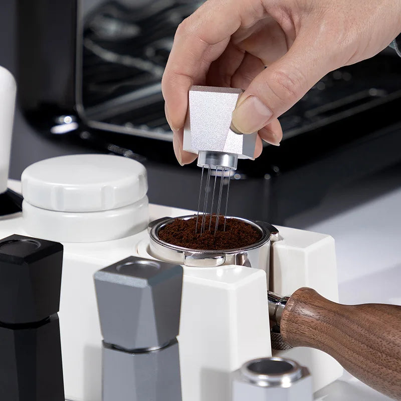 WDT Tool Espresso Distribution Tools with 8 Extra Needles for Espresso Stirrer Telescopic Design Coffee Accessories