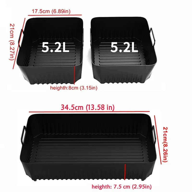 Silicone Air Fryer Tray Silicone Mold For Ninja DZ071/AF500UK Air Fryer Basket Replacement Dishwasher Safe Air Fryer Liners