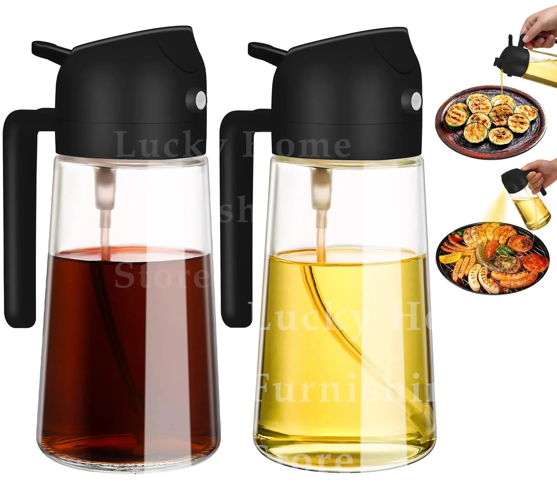 Kitchen Oil Spray Bottle Cooking Olive Oil Sprayer 200/300/500ML Pneumatic Spray Bottle Fitness Barbecue Spray Oil Dispenser