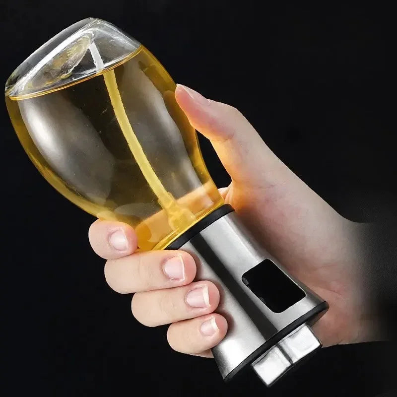 Oil Spray Bottle Perfect for Kitchen Cooking & Air Fryer Bottle Glass Stainless Steel Oil Sprayer Kitchen Gadgets 200ML