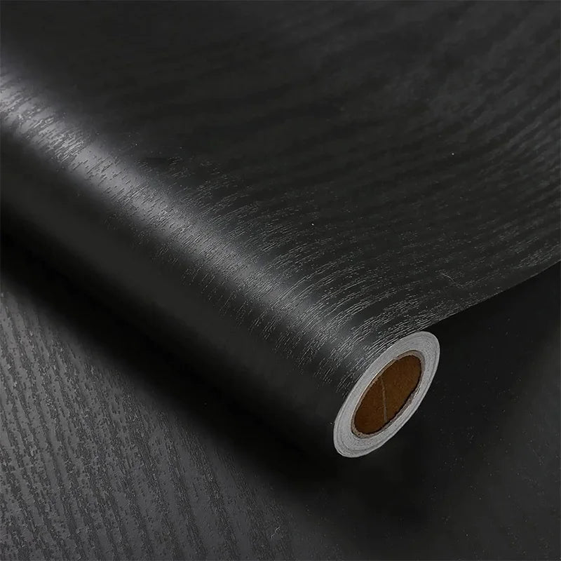 Kitchen Home 40cm Decoration Black and White Wood Grain Self-adhesive Wallpaper Sticker Dining Table PVC Waterproof Wall Sticker