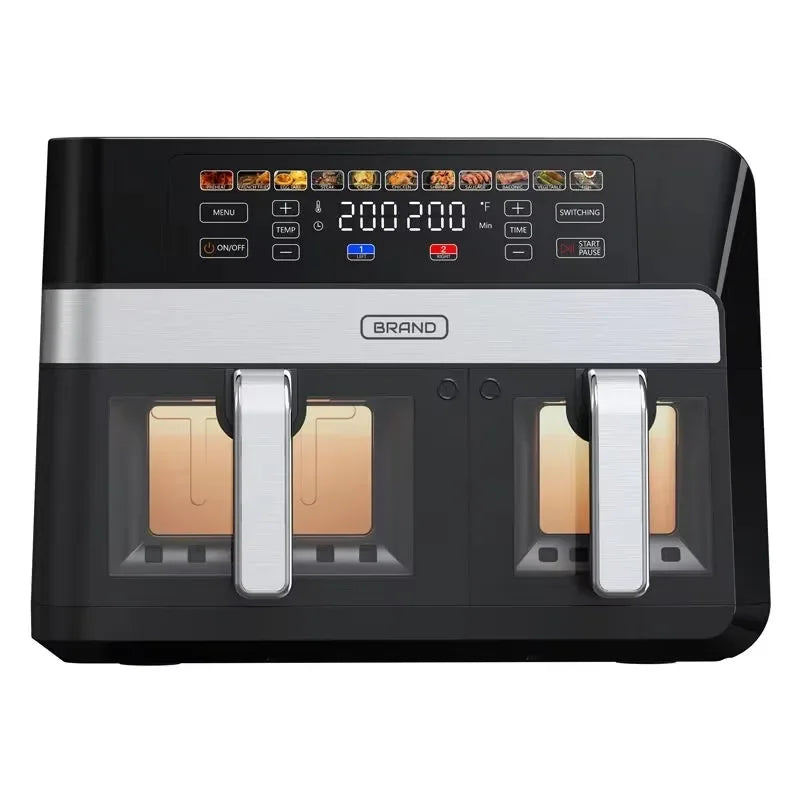 Intelligent Digital Control Air Fryer Oven Large Capacity Oil Free 9L Double Basket Multifunctional Electric Air Fryer