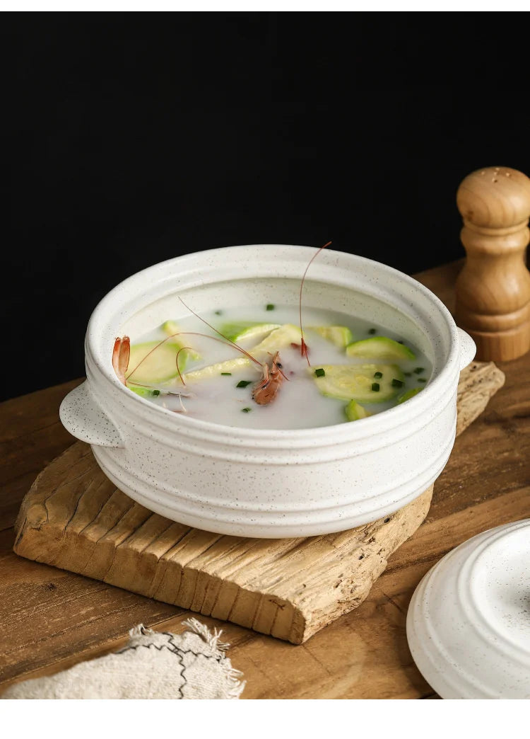 Ceramic Casserole Stew Pot Cooking Gas Earthenware Soup Pots Ceramic Rice Noodle Saucepan Resistant Bibimbap Pot Household