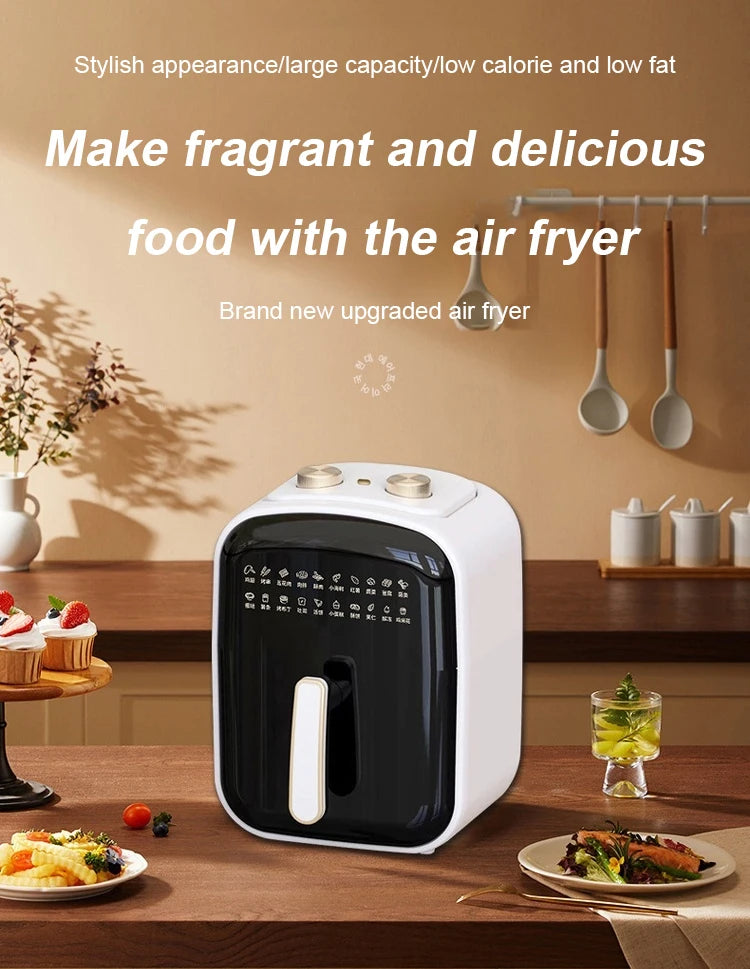 2025 6L air fryer large capacity multifunctional air fryer fully automatic all-in-one machine square oil-free Quick Bake Fryer
